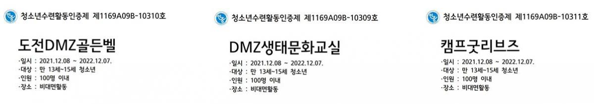[캠프 현황] 여성가족부 청소년수련활동 인증 프로그램 3종 취득